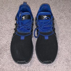 Mens black and blue adidas shoes
